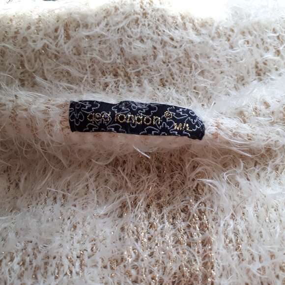 Sweater - Creamy Beige and Gold - Sz M/L - GED London - Picture 5 of 5